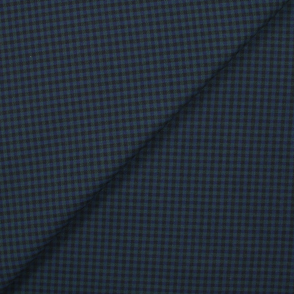 Coton tissé teint à carreaux marine et vert
