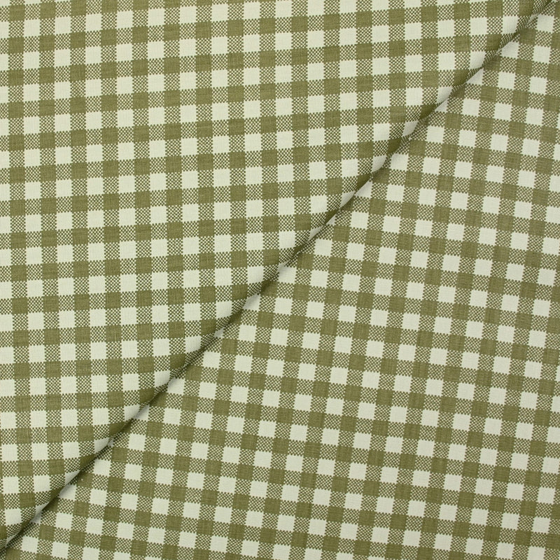 Coton tissé-teint à carreaux vert