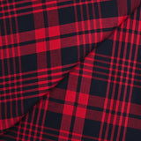 Coton tissé-teint carreaux écossais bleu nuit et rouge