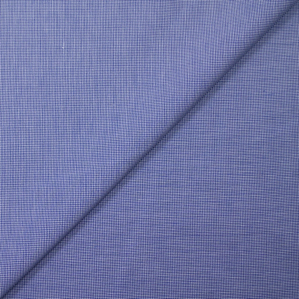 Coton tissé teint pied de puce bleu roi et blanc