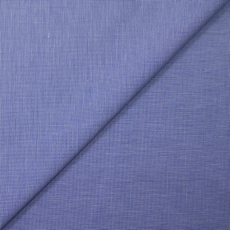 Coton tissé teint pied de puce bleu roi et blanc