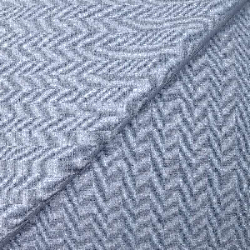 Coton tissé teint rayé chevrons bleu ciel chiné