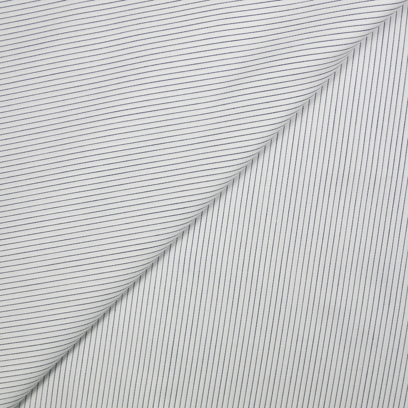 Coton tissé-teint rayé couture marine fond blanc