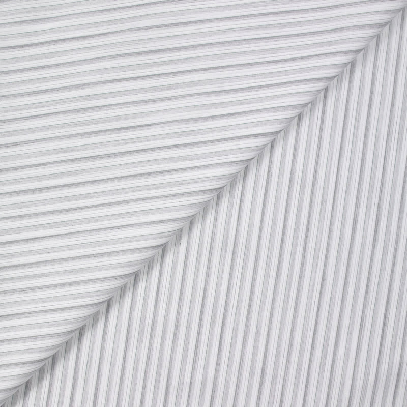 Coton tissé teint rayé gris et vert