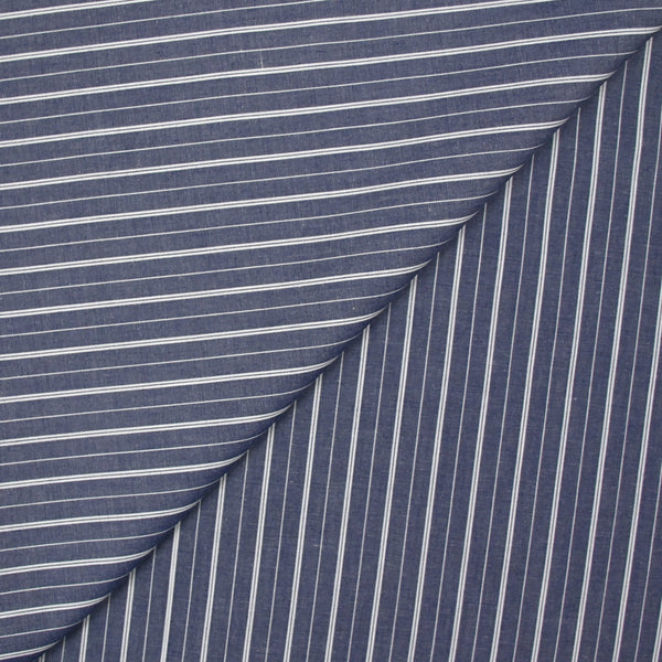 Coton tissé-teint rayé marine