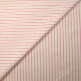 Coton tissé-teint Rudy rayé rose layette fond blanc