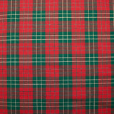 Woven-dyed cotton tartan red and green gold lurex