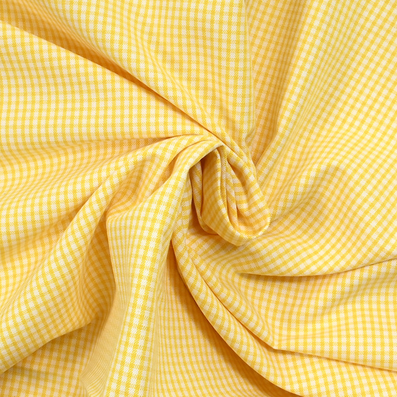 Coton Vichy 2 mm jaune et blanc