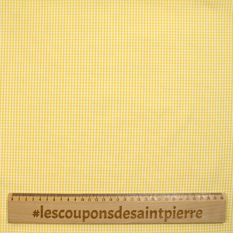 Coton Vichy 2 mm jaune et blanc