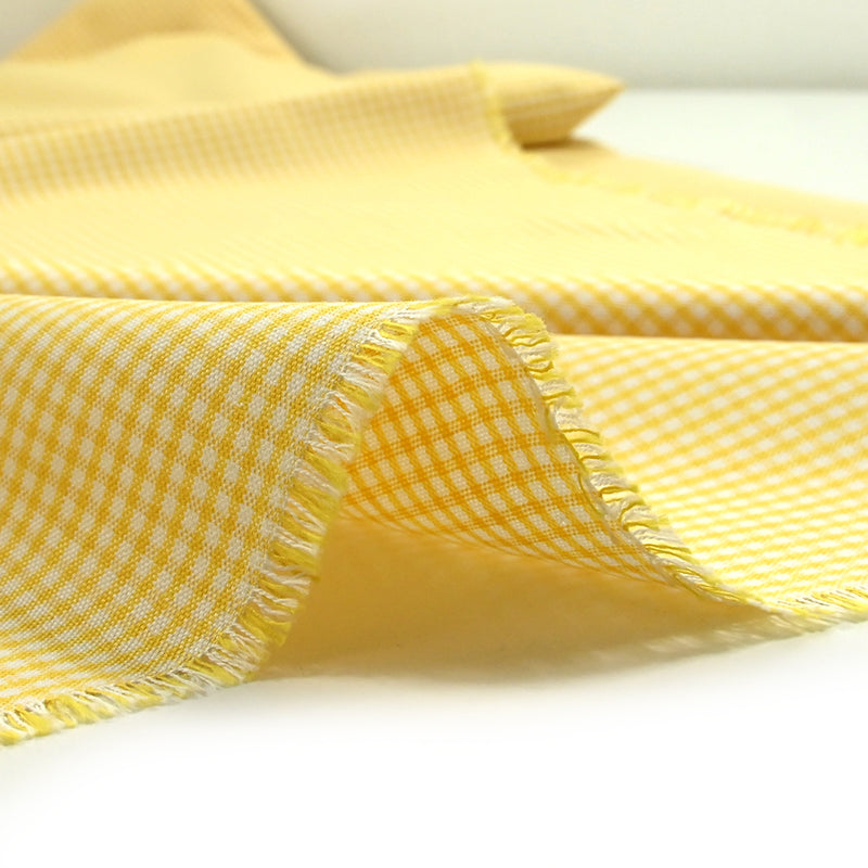 Coton Vichy 2 mm jaune et blanc