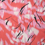 Crêpe de chine 100% soie imprimé rêverie corail et rose