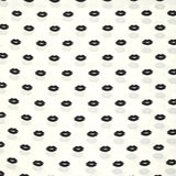 Crêpe de polyester bouche noir fond blanc