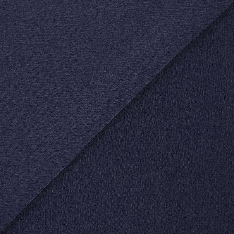 Crêpe de polyester lourd froissé marine