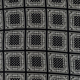 Crêpe fin imprimé bandana fond noir