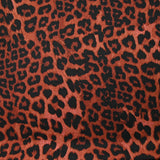 Crêpe satin de polyester imprimé graou fond rouille