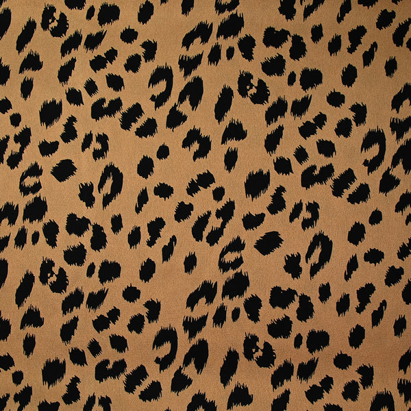 Crêpe satiné de polyester sauvage noire fond mordoré