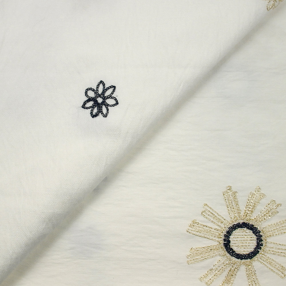 Frange élégante De 9,5 Cm De Long, Bleu Argenté, Doré, Blanc Cassé – Island Breeze 5939 (vendu Par The Yard