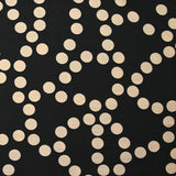 Crêpe viscose imprimé à pois beige fond noir