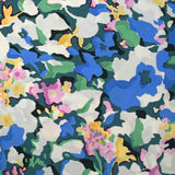Crêpe viscose léger imprimé nature peinture fond blanc