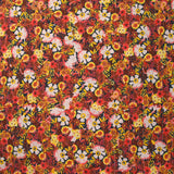 Crépon viscose lurex fleurs du dimanche jaune fond marine