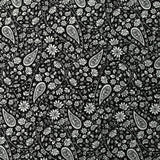 Crépon viscose rayé lurex argent cachemire fond noir