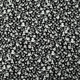 Crépon viscose rayé lurex argent fleurs fond noir