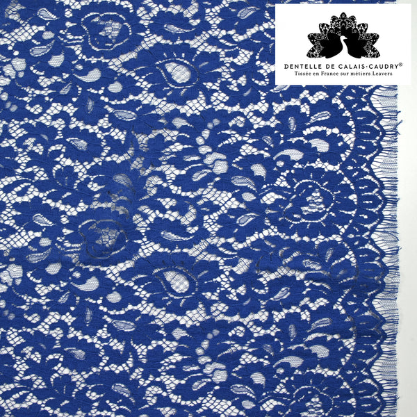 Dentelle de Calais® Luna bleu au mètre