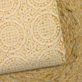 Dentelle festonnée rosaces ivoire