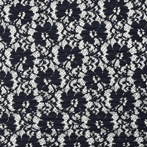 Dentelle plissée polyester Lisianthus marine