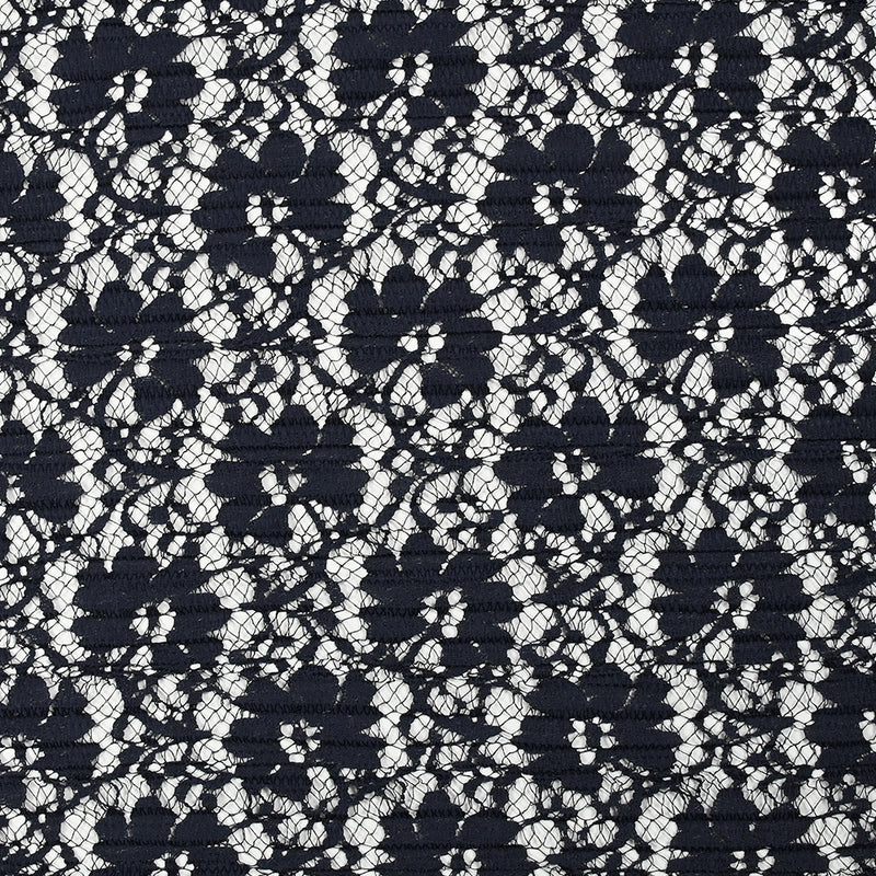 Dentelle plissée polyester Lisianthus marine