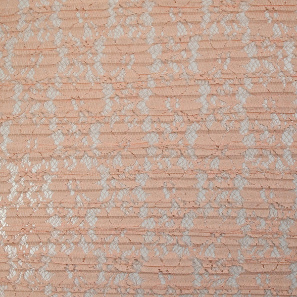 Dentelle plissée polyester Lisianthus rose pêche