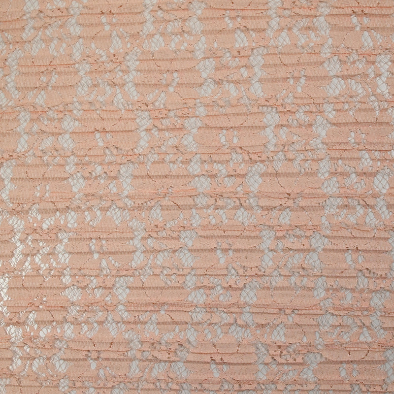 Dentelle plissée polyester Lisianthus rose pêche