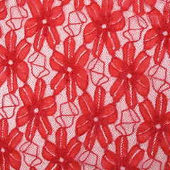 Dentelle polyester Alice fraise