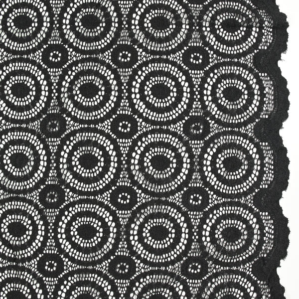 Dentelle polyester festonnée Lyra noir