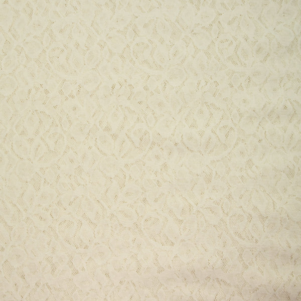 Dentelle polyester fleurie Paula écrue