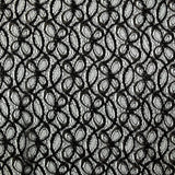 Dentelle polyester fleurs dorées brodées lurex noir