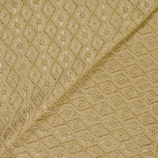 Dentelle polyester losanges satiné beige