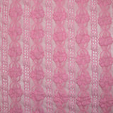 Dentelle rayure fleurs rose barbie
