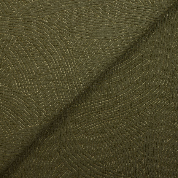 Double gaze brodée pointillisme fond kaki