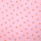 Double gaze imprimée papillon fond rose