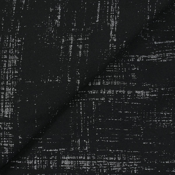 Drap de laine mélangée imprimé foil argenté fond noir