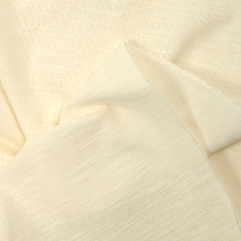 Jersey de coton flammé écru