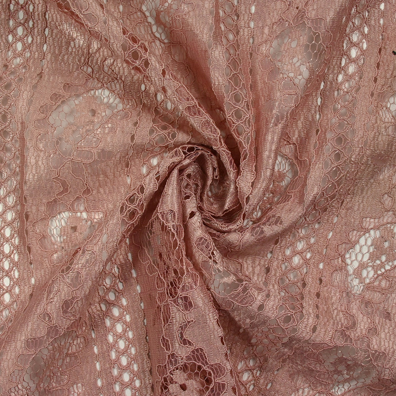 Dentelle polyester Paloma vieux rose