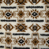 Fausse fourrure sherpa aztèque marron fond blanc cassé