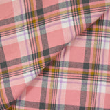 Flanelle de coton à carreaux Jules rose et violet