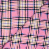Flanelle de coton à carreaux Raphaël rose et bleu