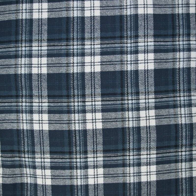 Flanelle de coton à carreaux Victor bleu jean's