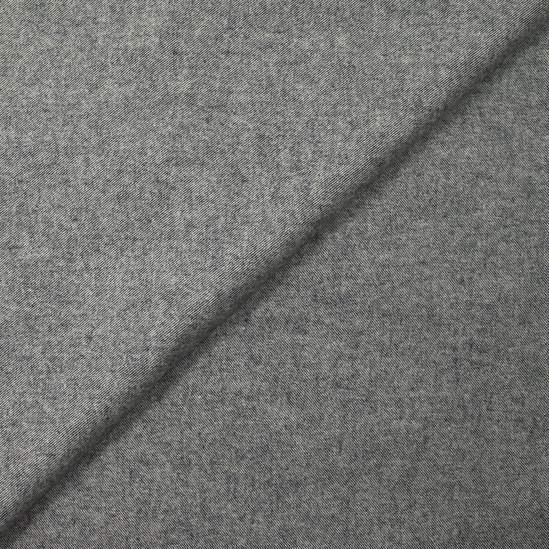 Flanelle de coton marine chiné écru