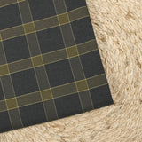 Flanelle de coton tartan kaki fond anthracite