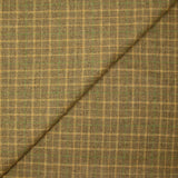 Flanelle laine mélangée carreaux jaune et vert fond beige
